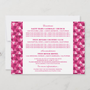 Pink Geometric Triangles Information Card
