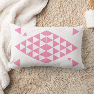 Pink Geometric Triangles Lumbar Cushion