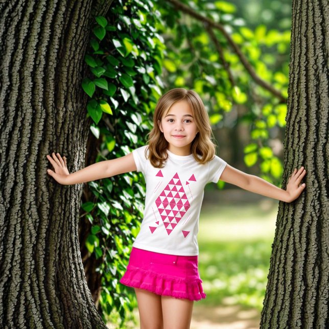 Pink Geometric Triangles T-Shirt (Creator Uploaded)