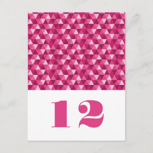 Pink Geometric Triangles Table Postcard