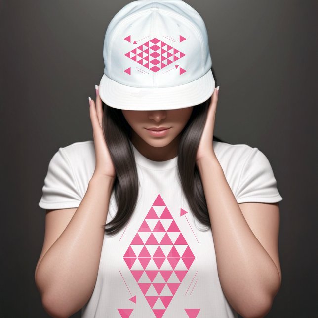 Pink Geometric Triangles Trucker Hat (Creator Uploaded)