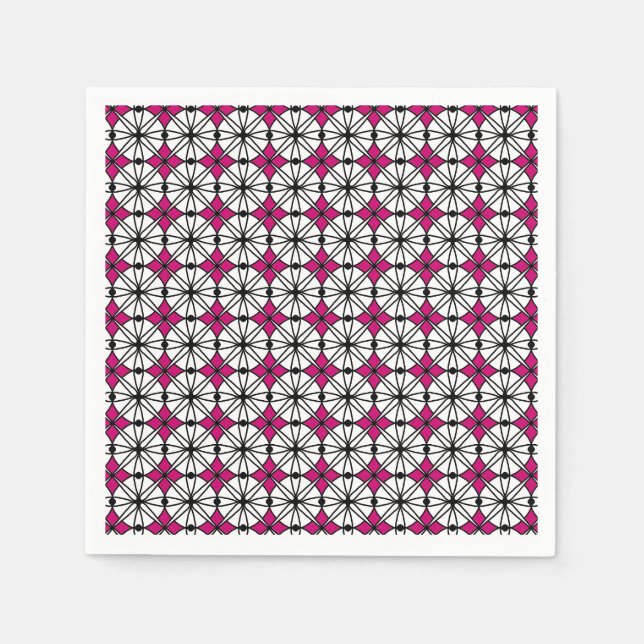 Pink Geometry Pattern Napkin (Front)