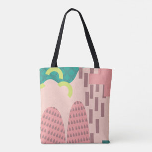Pink Geometry Tote Bag