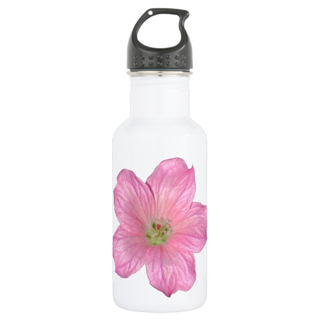Pink Geranium 532 Ml Water Bottle (Front)