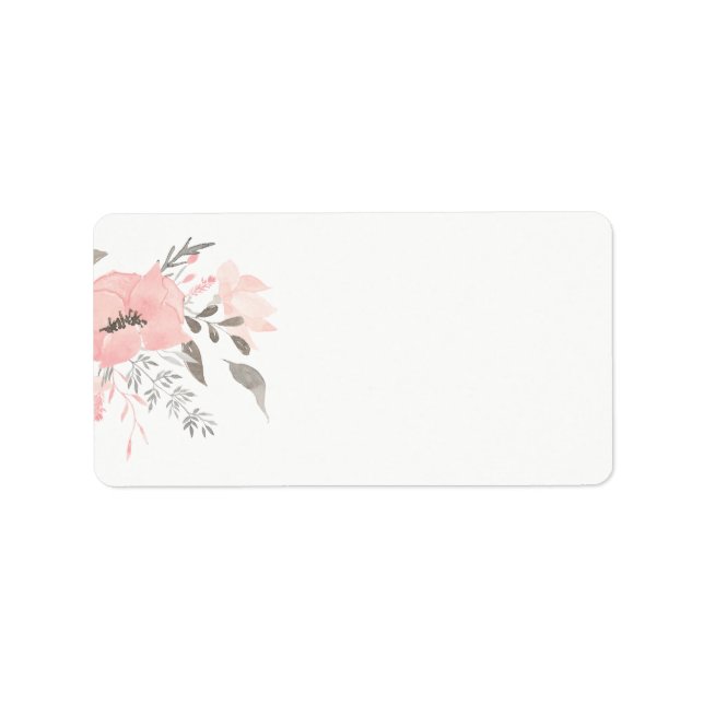 Pink Geranium Floral | Blank Address Label (Front)