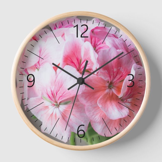 Pink geranium flower clock (Front)
