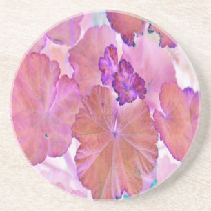 Pink Geranium Leaves Coaster