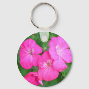 Pink Geraniums Keychain