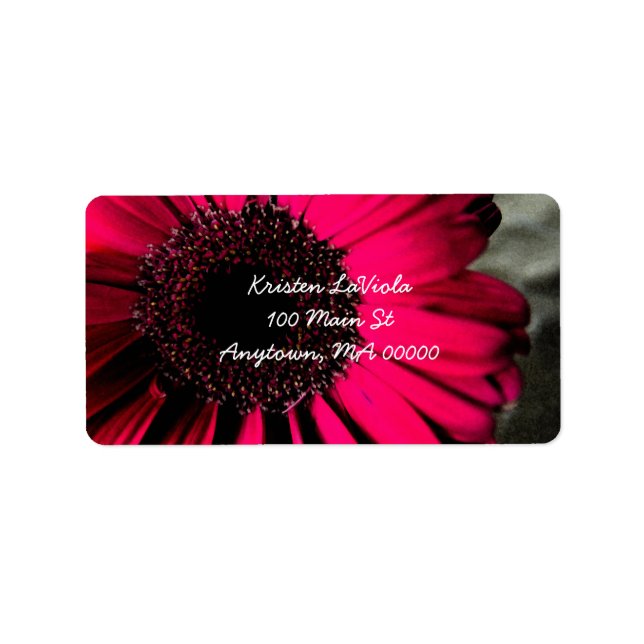 Pink Gerber Daisy Address Label (Front)