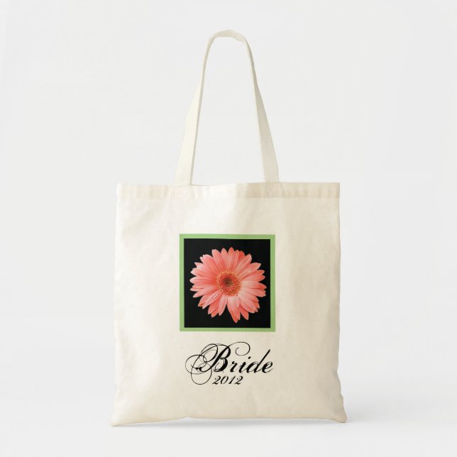pink gerber daisy BRIDE tote bag (Front)