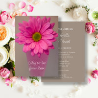 Pink Gerber Daisy Flower in Vase Wedding
