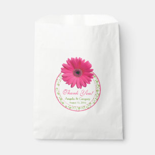 Pink Gerber Daisy Green Candy Buffet Wedding Favou Favour Bags