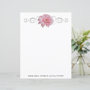 Pink Gerber Daisy Personalised Paper Sheet