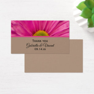 Pink Gerber Daisy Wedding Favour Tags