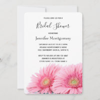 Pink Gerbera Daisies Elegant Photo Bridal Shower