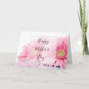 Pink Gerbera Daisies Elegant Photo Mother's Day Card