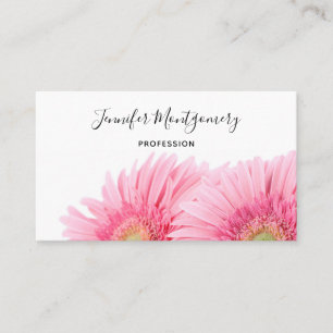 Pink Gerbera Daisies Elegant Photography Business Card