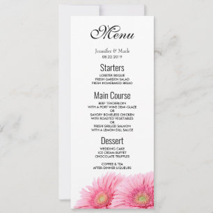 Pink Gerbera Daisies Elegant Photography Invitation