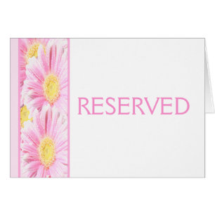 Pink Gerbera Daisies on White Reserved Card