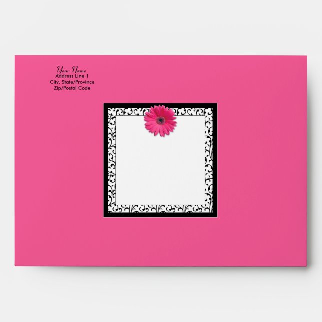 Pink Gerbera Daisy A-7 Envelope (Front)