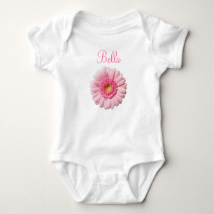 Pink Gerbera Daisy Baby Bodysuit