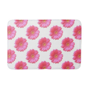 Pink gerbera daisy bath mat