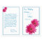 Pink Gerbera Daisy Blue Wedding Program