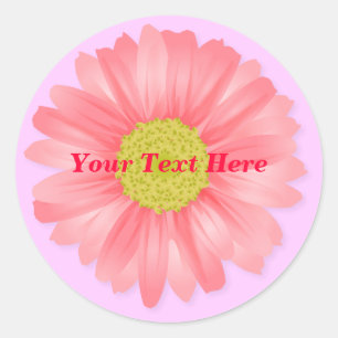 Pink Gerbera Daisy Customisable Sticker