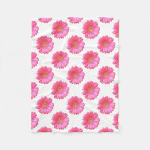 Pink gerbera daisy fleece blanket