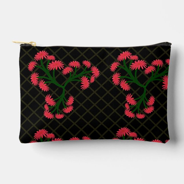 Pink Gerbera Daisy Floral Bouquet pattern  Accessory Pouch (Front)