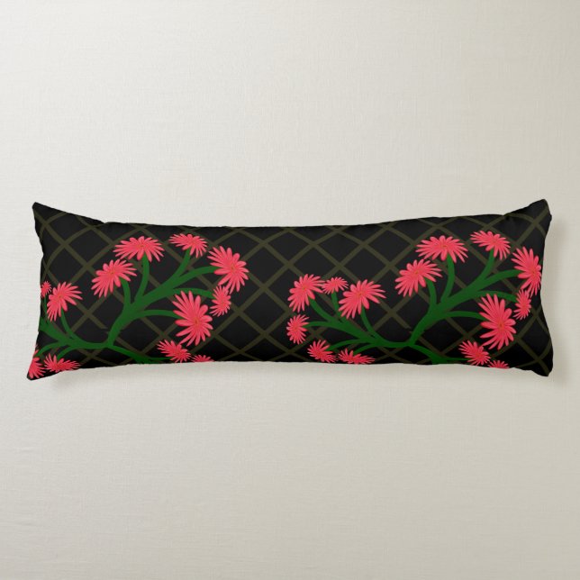 Pink Gerbera Daisy Floral Bouquet pattern  Body Cushion (Front)