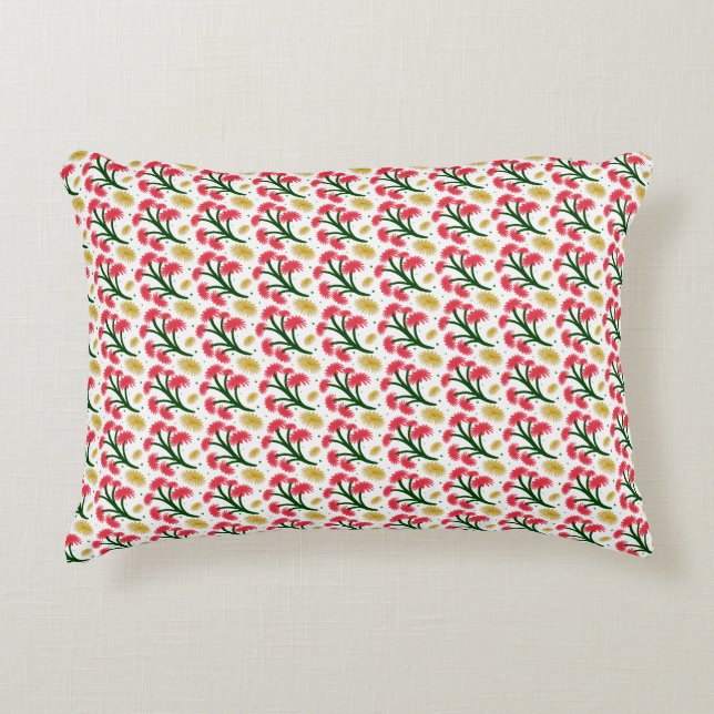 Pink Gerbera Daisy Floral Bouquet pattern  Decorative Cushion (Front)