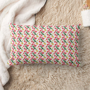 Pink Gerbera Daisy Floral Bouquet pattern  Lumbar Cushion