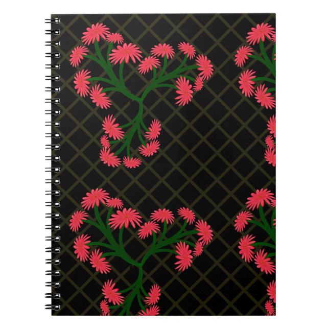 Pink Gerbera Daisy Floral Bouquet pattern  Notebook (Front)