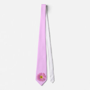 Pink Gerbera Daisy Flower Tie