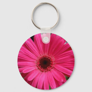 Pink Gerbera Daisy Keychain
