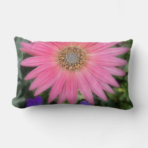 Pink Gerbera Daisy Lumbar Pillow