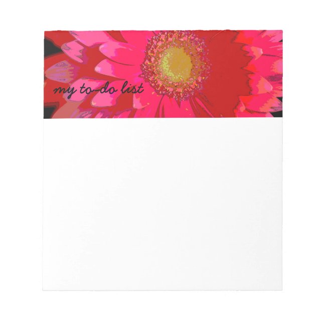 Pink Gerbera Daisy Notepad (Front)
