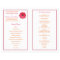 Pink Gerbera Daisy Orange Ribbon Wedding Program