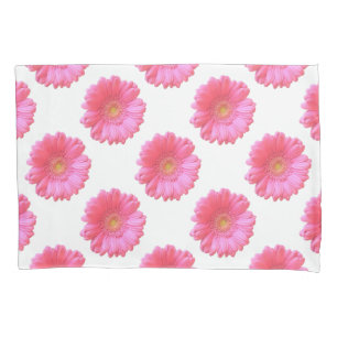 Pink gerbera daisy pillowcase
