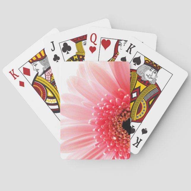 Pink Gerbera Daisy Playing Cards (Back)