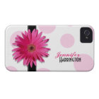 Pink Gerbera Daisy Polka Dot