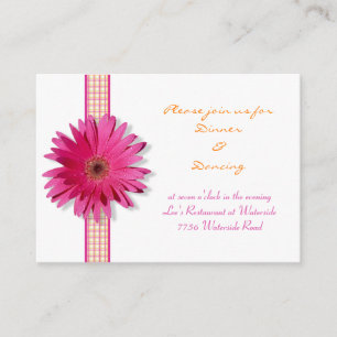 Pink Gerbera Daisy Reception Card