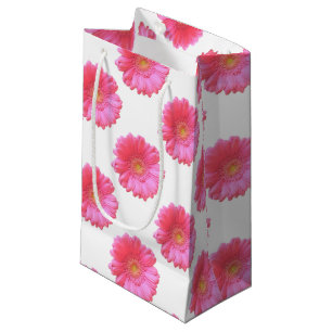 Pink gerbera daisy small gift bag