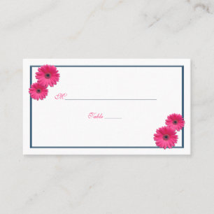 Pink Gerbera Daisy Wedding Place Cards