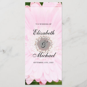 Pink Gerbera Daisy Wedding Program Programme