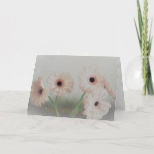 Pink Gerbera Flowers Birthday Card