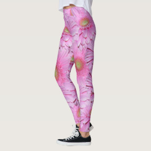 Pink Gerbera Flowers, Ladies Leggings