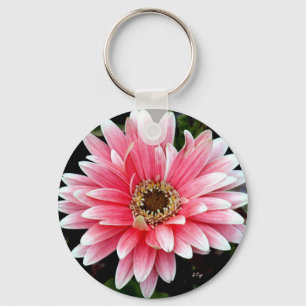 Pink Gerbera Key Ring