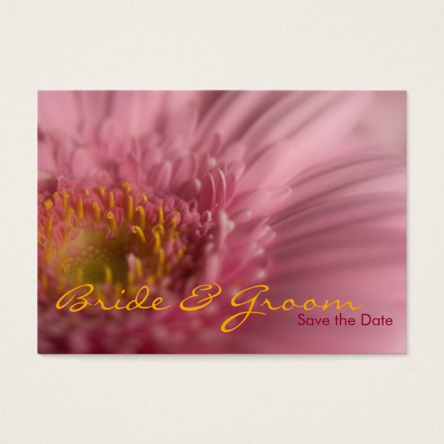 Pink Gerbera • Save the Date Mini Card (Front)